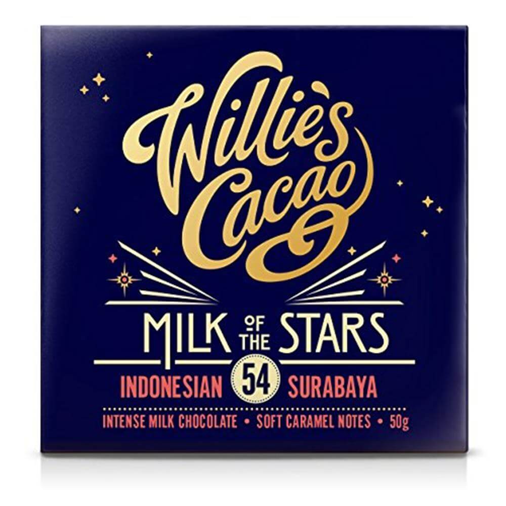 Willie's Cacao Gluten Free Milk of the Stars Intense Milk Chocolate and Soft Caramel Notes 50g